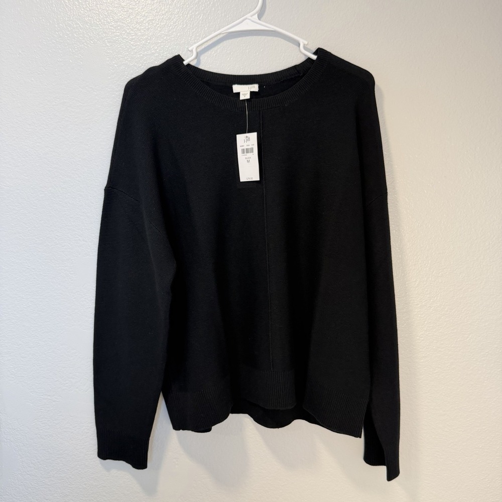 J. Jill Size-M Womens Sweater Silk Blend Crew Neck Pullover Long‎ Sleeve